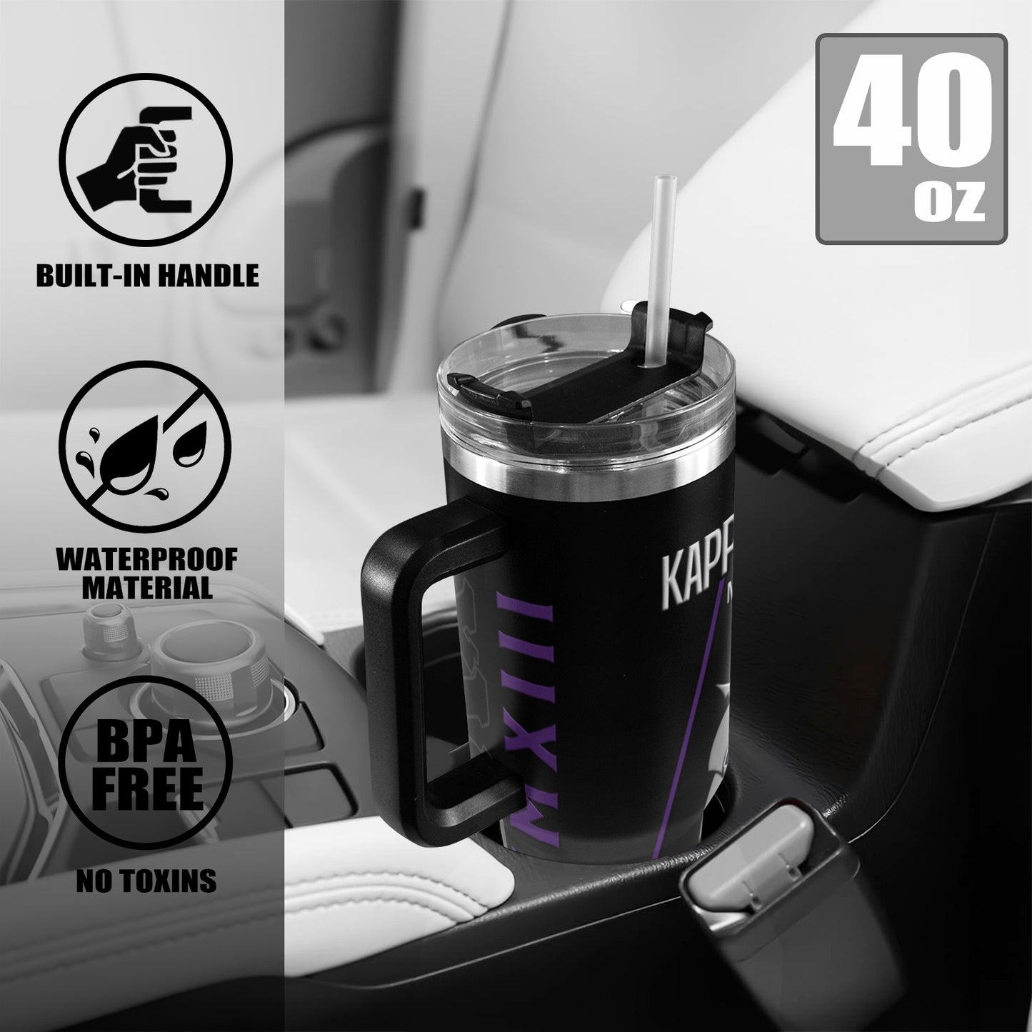 KLC Standard Tumbler 40oz Tumbler with Black Handle